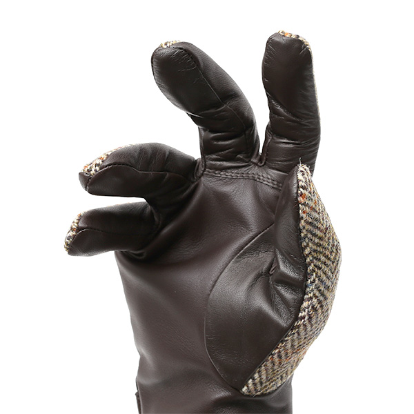  ハリスツイード(Harris Tweed) 手袋 メンズ 本革 レザー ブラウン 茶 茶色 スマホ対応 シープスキン(羊革) グローブ KURODA(クロダ)