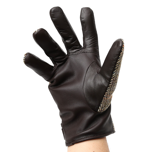  ハリスツイード(Harris Tweed) 手袋 メンズ 本革 レザー ブラウン 茶 茶色 スマホ対応 シープスキン(羊革) グローブ KURODA(クロダ)