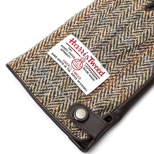  ハリスツイード(Harris Tweed) 手袋 メンズ 本革 レザー ブラウン 茶 茶色 スマホ対応 シープスキン(羊革) グローブ KURODA(クロダ)
