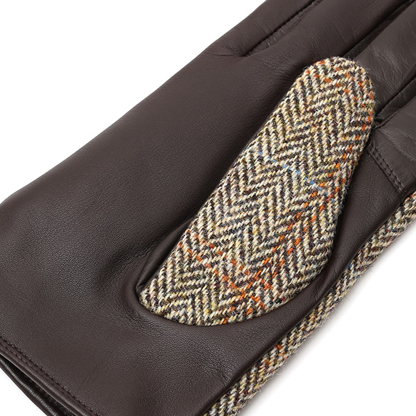  ハリスツイード(Harris Tweed) 手袋 メンズ 本革 レザー ブラウン 茶 茶色 スマホ対応 シープスキン(羊革) グローブ KURODA(クロダ)