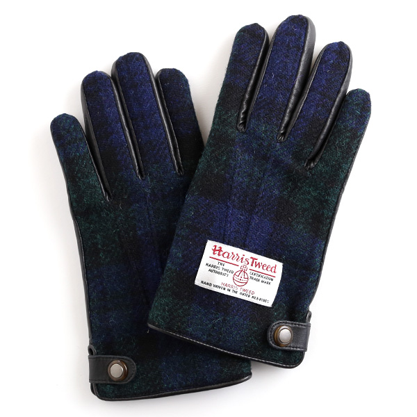 ハリスツイード(Harris Tweed) クロダ スマホ対応 手袋 ブラックウォッチ