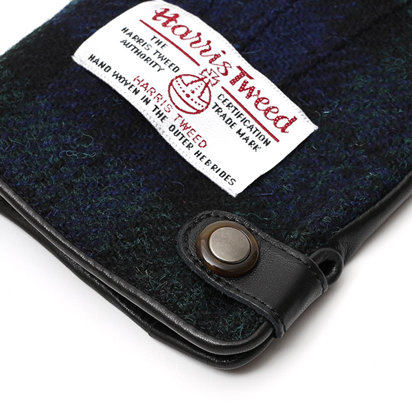  ハリスツイード(Harris Tweed) 手袋 メンズ 本革 レザー ブルー ネイビー 青色 スマホ対応 シープスキン(羊革) グローブ KURODA(クロダ)