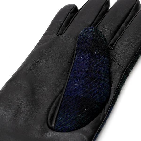  ハリスツイード(Harris Tweed) 手袋 メンズ 本革 レザー ブルー ネイビー 青色 スマホ対応 シープスキン(羊革) グローブ KURODA(クロダ)