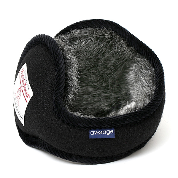  イヤーマフ イヤーマフラー メンズ 耳当て レディース 防寒 折りたたみ 通勤 通学 防風 耳あて 裏起毛 ブラック 黒 黒色 おしゃれ かわいい シンプル 無地 日本製 男女兼用 ブランド ハリスツイード(Harris Tweed)