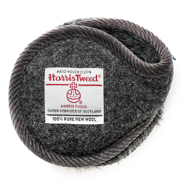 ハリスツイード(Harris Tweed) 無地 イヤーマフラー グレー
