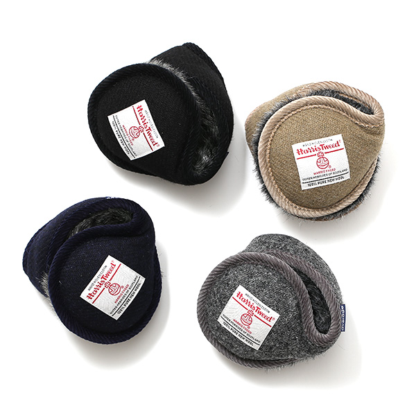  イヤーマフ イヤーマフラー メンズ 耳当て レディース 防寒 折りたたみ 通勤 通学 防風 耳あて 裏起毛 ベージュ 肌色 おしゃれ かわいい シンプル 無地 日本製 男女兼用 ブランド ハリスツイード(Harris Tweed)