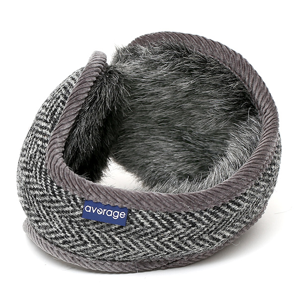  イヤーマフラー メンズ レディース 防寒 ブランド ハリスツイード かわいい おしゃれ チェック 柄 裏起毛 グレー グレイ 灰色 シンプル 耳あて イヤーウォーマー通勤 通学 男女兼用 国産 ハリスツイード(Harris Tweed)