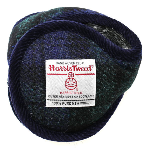 ハリスツイード(Harris Tweed) チェック柄 イヤーマフラー ブラックウォッチ