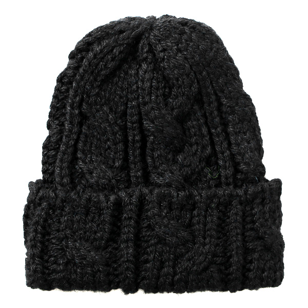 ハイランド2000 アルパカ80％ ニット帽 ブラックエディション ブラックA