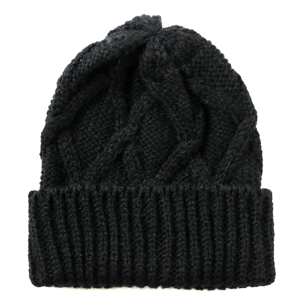 ハイランド2000 アルパカ80％ ニット帽 ブラックエディション ブラックB