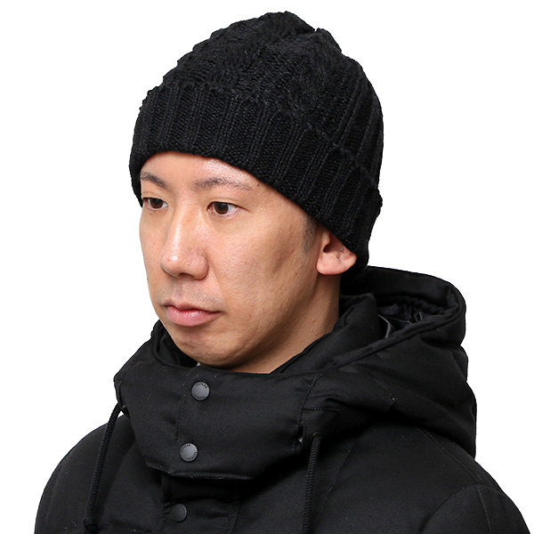  ハイランド2000 ニットキャップ アルパカ 80％ ニット帽 メンズ レディース ボブキャップ アランニット ケーブル編み 英国製 手織り ブラック 黒 黒色 スノーボード 防寒 ゴルフ 帽子 大きいサイズ イギリス製 HIGHLAND2000