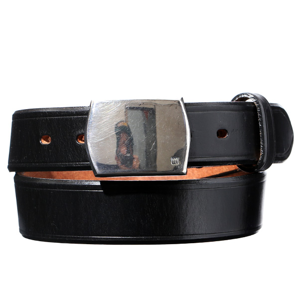 池之端銀革店 UKサドルレザー ボックスバックルベルト 35mm ブラック