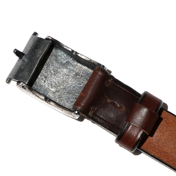  バックルベルト 本革 UKサドルレザー 35mm ブライドルレザー イギリス ベイカー社 真鍮バックル 銀 ブラウン 茶 茶色 レザーベルト 太め 本革ベルト 化粧箱 ギフト プレゼント 男性 日本製 ブランド Cr-1005 池之端銀革店