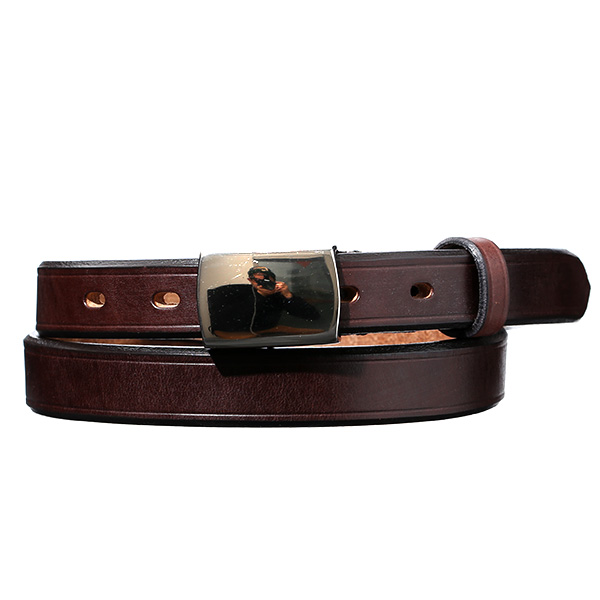 池之端銀革店 UKサドルレザー ボックスバックルベルト 25mm ブラウン