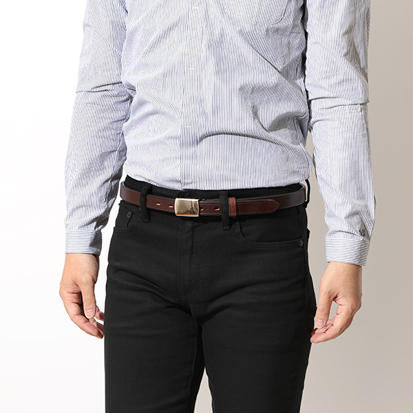  バックルベルト 本革 UKサドルレザー 25mm ブライドルレザー イギリス ベイカー社 真鍮バックル 銀 ブラウン 茶 茶色 レザーベルト 細め 本革ベルト 化粧箱 ギフト プレゼント 男性 日本製 ブランド Cr-1005N 池之端銀革店