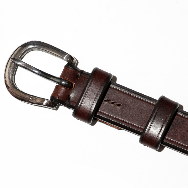 ベルト 本革 真鍮 バックル 馬蹄 32mm 日本製 ベイカー社製 UKサドルレザー ベルト 太め シルバー ブラウン 茶 茶色 化粧箱 プレゼント ギフト 彼氏 夫 男性 ワイルド カジュアル おしゃれ ブランド Cr-1006 池之端銀革店