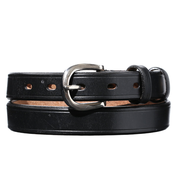 池之端銀革店 UKサドルレザー 馬蹄バックルベルト 25mm ブラック