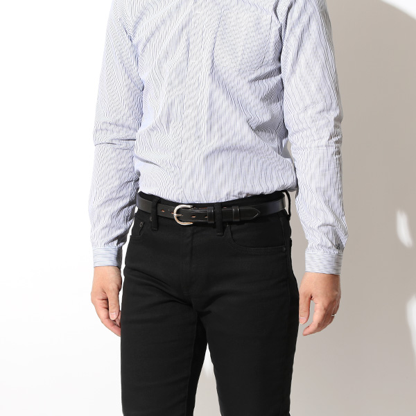  レザーベルト ブランド 日本 バックルベルト 25mm 革 カジュアル ビジカジ 英国 サドルレザー 真鍮 職人 ブラック 黒 黒色 ベルト 馬蹄バックル おしゃれ 男性 誕生日 プレゼント クリスマス 化粧箱 Cr-1006N 池之端銀革店