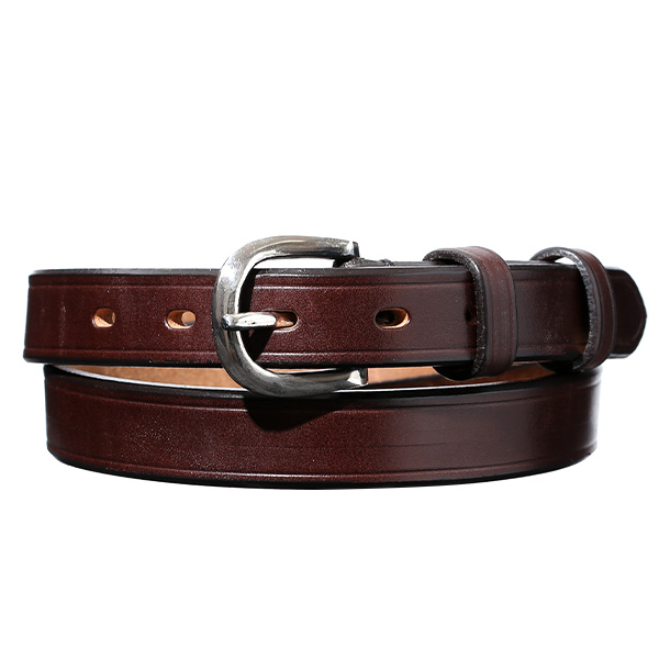 池之端銀革店 UKサドルレザー 馬蹄バックルベルト 25mm ブラウン