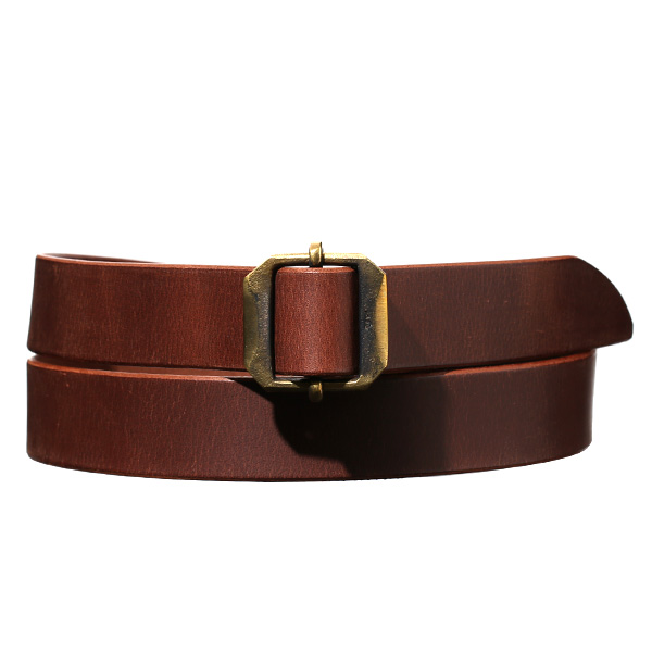池之端銀革店 バッファローレザー コキバックルベルト 30mm ブラウン