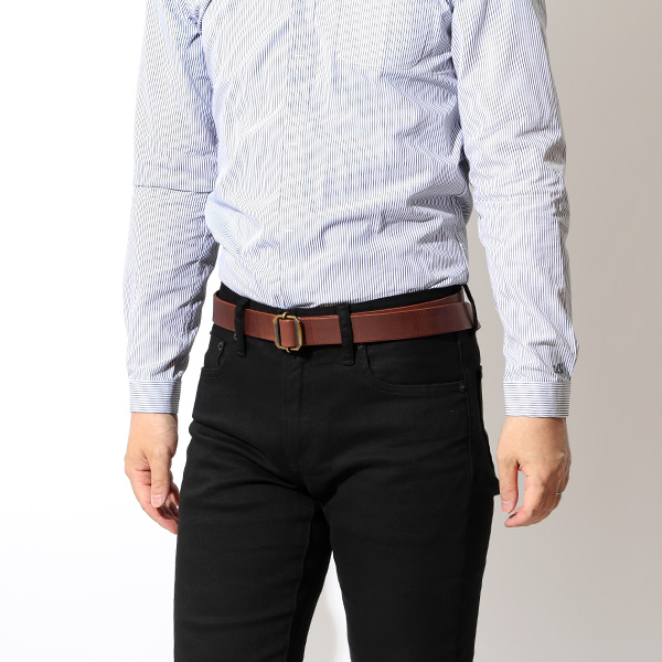  ベルト メンズ 本革 ブランド カジュアル 穴なし 無段階 おしゃれ ロングサイズ レザーベルト 日本製 ブラウン 茶 茶色 真鍮 バックル ベルト 牛革 30mm プレゼント ギフト 誕生日 男性 彼氏 夫 旦那 IK-220B 池之端銀革店