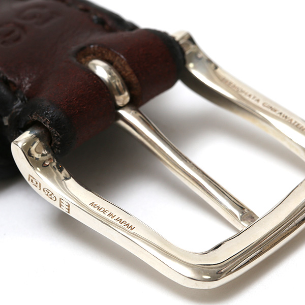  銀製バックル(シルバー925) 日本製 ベルト メンズ ブランド 本革 ブラウン 茶 茶色 高級 高品質 イギリス製 ブライドルレザー レザーベルト シンプル 普通 男性 女性 レディース サイズ調整 大きい 小さい 長い 短い プレゼント ギフト 池之端銀革店