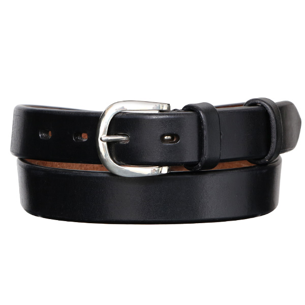 池之端銀革店 UKサドルレザースペシャルベルト 銀製馬蹄型バックル 28mm ブラック