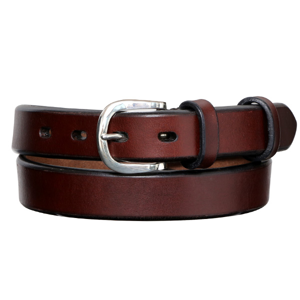 池之端銀革店 UKサドルレザースペシャルベルト 銀製馬蹄型バックル 28mm ブラウン