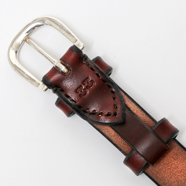  銀製バックル(シルバー925) 日本製 ベルト メンズ ブランド 本革 シンプル ブラウン 茶 茶色 馬蹄 高級 高品質 ベイカー社 イギリス製 ブライドルレザー レザーベルト 男性 女性 レディース サイズ調整 大きい 小さい 長い 短い プレゼント 池之端銀革店