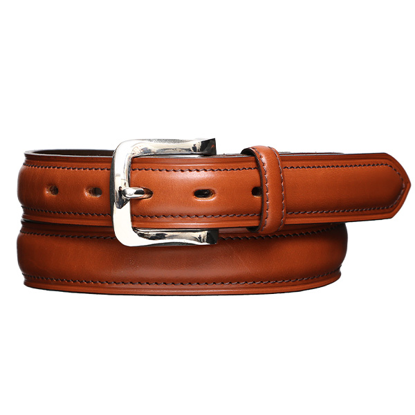 池之端銀革店 UKブライドルレザー フェザーベルト 28mm ブラウン