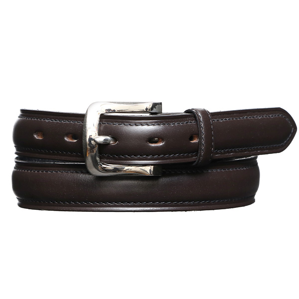 池之端銀革店 UKブライドルレザー フェザーベルト 28mm チョコ