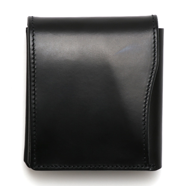  池之端銀革店 UKブライドルレザー ミニ財布 日本製 本革 メンズ 財布 ブラック 黒 黒色 Cramp フロント金具 ギャルソンスリムウォレット 小さい 二つ折り 三つ折り コンパクト 真鍮 小銭入れあり 小型 国産 ブランド 化粧箱あり 男性 プレゼント