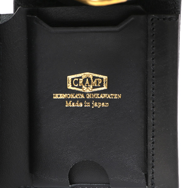  池之端銀革店 UKブライドルレザー ミニ財布 日本製 本革 メンズ 財布 ブラック 黒 黒色 Cramp フロント金具 ギャルソンスリムウォレット 小さい 二つ折り 三つ折り コンパクト 真鍮 小銭入れあり 小型 国産 ブランド 化粧箱あり 男性 プレゼント