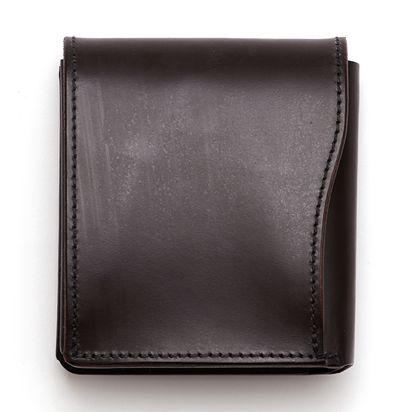  池之端銀革店 UKブライドルレザー ミニ財布 日本製 本革 メンズ 財布 チョコ ブラウン 茶 茶色 Cramp フロント金具 ギャルソンスリムウォレット 小さい 二つ折り 三つ折り コンパクト 真鍮 小銭入れあり 小型 国産 ブランド 化粧箱あり 男性 プレゼント