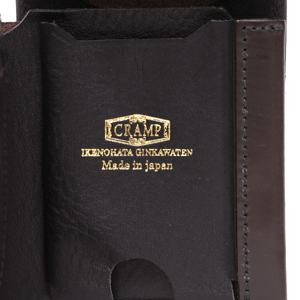  池之端銀革店 UKブライドルレザー ミニ財布 日本製 本革 メンズ 財布 チョコ ブラウン 茶 茶色 Cramp フロント金具 ギャルソンスリムウォレット 小さい 二つ折り 三つ折り コンパクト 真鍮 小銭入れあり 小型 国産 ブランド 化粧箱あり 男性 プレゼント