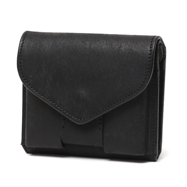  池之端銀革店 財布 プエブロ レザー スリムウォレット 二つ折り 本革 お財布 小さめ 小銭入れ ミニ財布 ブラック 黒 黒色 シンプル 牛革 束入れ 札入れ 皮 ブランド ギフト メンズ レディース 日本製 Cramp(クランプ) Cr-602