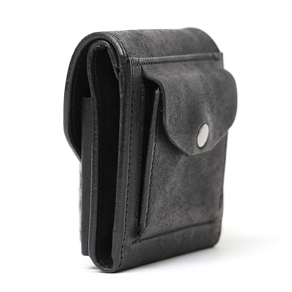  池之端銀革店 財布 プエブロ レザー スリムウォレット 二つ折り 本革 お財布 小さめ 小銭入れ ミニ財布 ブラック 黒 黒色 シンプル 牛革 束入れ 札入れ 皮 ブランド ギフト メンズ レディース 日本製 Cramp(クランプ) Cr-602