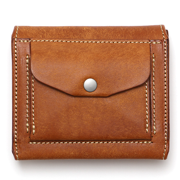  池之端銀革店 財布 プエブロ レザー スリムウォレット 二つ折り 本革 お財布 小さめ 小銭入れ ミニ財布 キャメル ブラウン 茶 茶色 シンプル 牛革 束入れ 札入れ 皮 ブランド ギフト メンズ レディース 日本製 Cramp(クランプ) Cr-602