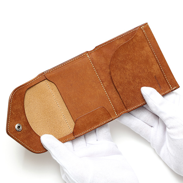  池之端銀革店 財布 プエブロ レザー スリムウォレット 二つ折り 本革 お財布 小さめ 小銭入れ ミニ財布 キャメル ブラウン 茶 茶色 シンプル 牛革 束入れ 札入れ 皮 ブランド ギフト メンズ レディース 日本製 Cramp(クランプ) Cr-602