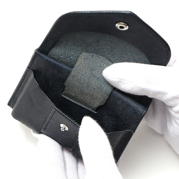  池之端銀革店 財布 プエブロ レザー スリムウォレット 二つ折り 本革 お財布 小さめ 小銭入れ ミニ財布 ブルー ネイビー 青色 シンプル 牛革 束入れ 札入れ 皮 ブランド ギフト メンズ レディース 日本製 Cramp(クランプ) Cr-602