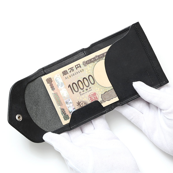  池之端銀革店 財布 プエブロ レザー スリムウォレット 二つ折り 本革 お財布 小さめ 小銭入れ ミニ財布 ブルー ネイビー 青色 シンプル 牛革 束入れ 札入れ 皮 ブランド ギフト メンズ レディース 日本製 Cramp(クランプ) Cr-602