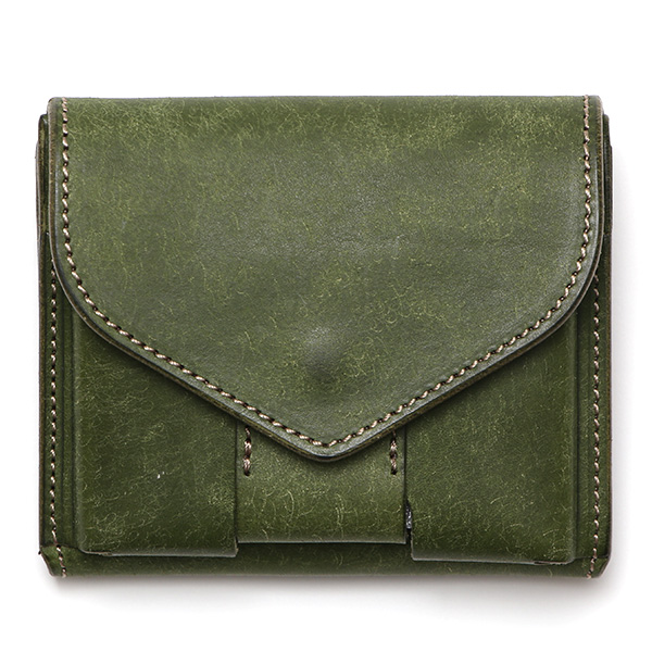 池之端銀革店 プエブロ スリムウォレット フォレスト