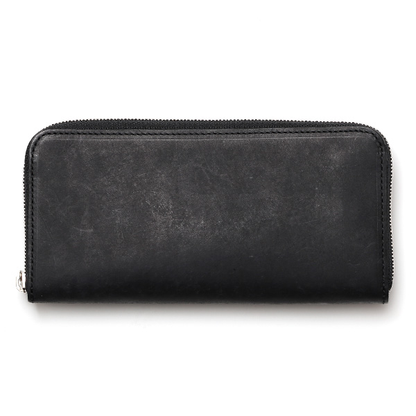 池之端銀革店 プエブロ ラウンドファスナー ウォレット ブラック