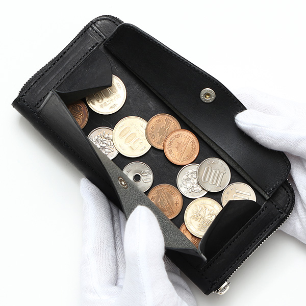  プエブロ 財布 ブランド メンズ 池之端銀革店 本革 ラウンド 財布 プエブロレザー 長財布 日本製 束入れ ブラック 黒 黒色 薄型 カード入れ お札 お財布 ロング 小銭入れ 小さめ 大容量 さいふ 日本製 Cramp(クランプ) Cr-604