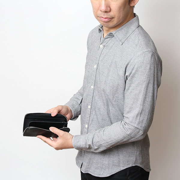  プエブロ 財布 ブランド メンズ 池之端銀革店 本革 ラウンド 財布 プエブロレザー 長財布 日本製 束入れ ブラック 黒 黒色 薄型 カード入れ お札 お財布 ロング 小銭入れ 小さめ 大容量 さいふ 日本製 Cramp(クランプ) Cr-604