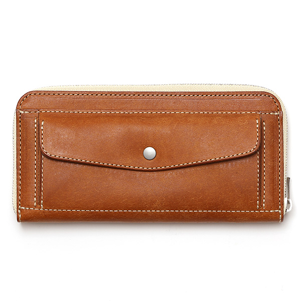  プエブロ 財布 ブランド メンズ 池之端銀革店 本革 ラウンド 財布 プエブロレザー 長財布 日本製 束入れ キャメル ブラウン 茶 茶色 薄型 カード入れ お札 お財布 ロング 小銭入れ 小さめ 大容量 さいふ 日本製 Cramp(クランプ) Cr-604