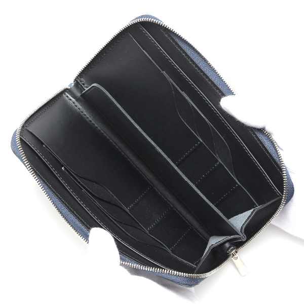  プエブロ 財布 ブランド メンズ 池之端銀革店 本革 ラウンド 財布 プエブロレザー 長財布 日本製 束入れ ブルー ネイビー 青色 薄型 カード入れ お札 お財布 ロング 小銭入れ 小さめ 大容量 さいふ 日本製 Cramp(クランプ) Cr-604