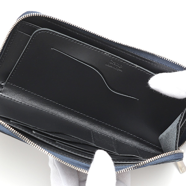  プエブロ 財布 ブランド メンズ 池之端銀革店 本革 ラウンド 財布 プエブロレザー 長財布 日本製 束入れ ブルー ネイビー 青色 薄型 カード入れ お札 お財布 ロング 小銭入れ 小さめ 大容量 さいふ 日本製 Cramp(クランプ) Cr-604