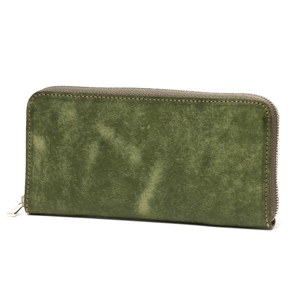  プエブロ 財布 ブランド メンズ 池之端銀革店 本革 ラウンド 財布 プエブロレザー 長財布 日本製 束入れ グリーン 緑色 薄型 カード入れ お札 お財布 ロング 小銭入れ 小さめ 大容量 さいふ 日本製 Cramp(クランプ) Cr-604