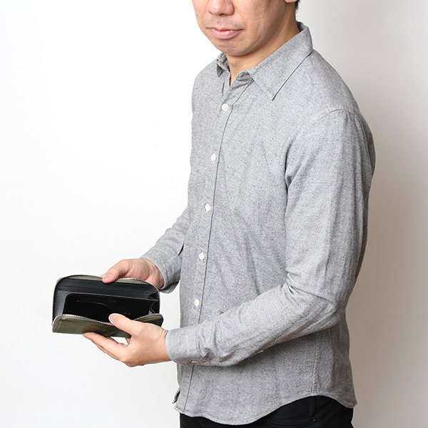  プエブロ 財布 ブランド メンズ 池之端銀革店 本革 ラウンド 財布 プエブロレザー 長財布 日本製 束入れ グリーン 緑色 薄型 カード入れ お札 お財布 ロング 小銭入れ 小さめ 大容量 さいふ 日本製 Cramp(クランプ) Cr-604